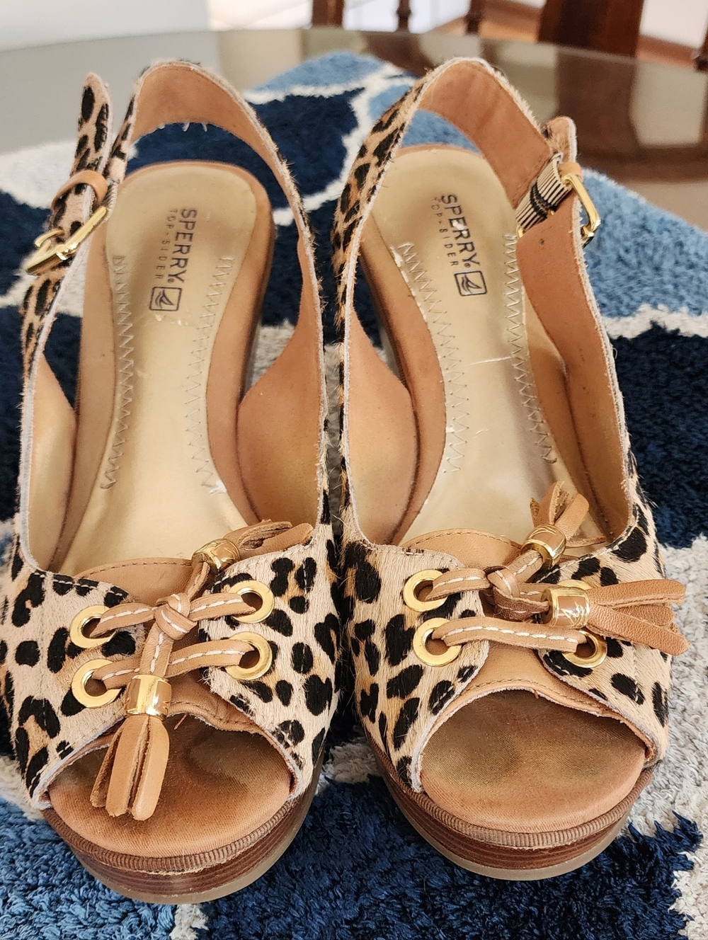 Sperry Topsider Peep Toe Wedge Size 8